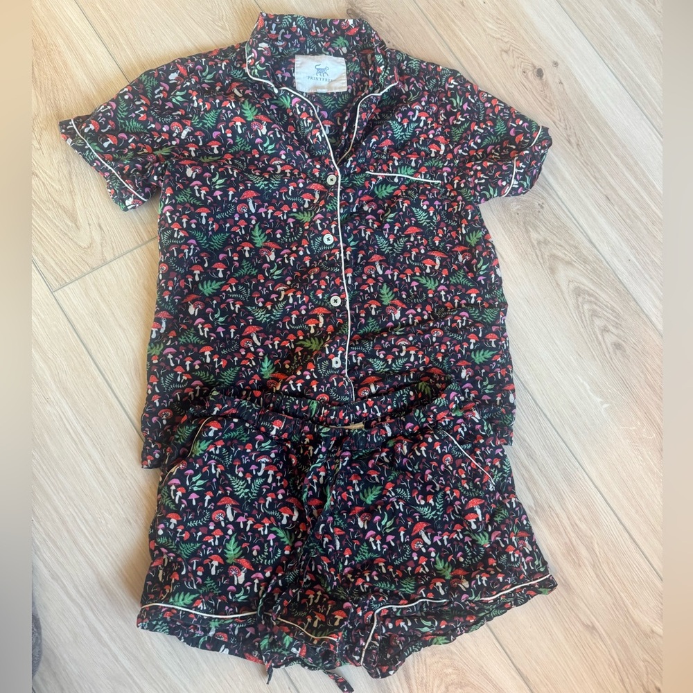 Printfresh mushroom Pajamas size XS 100% cotton